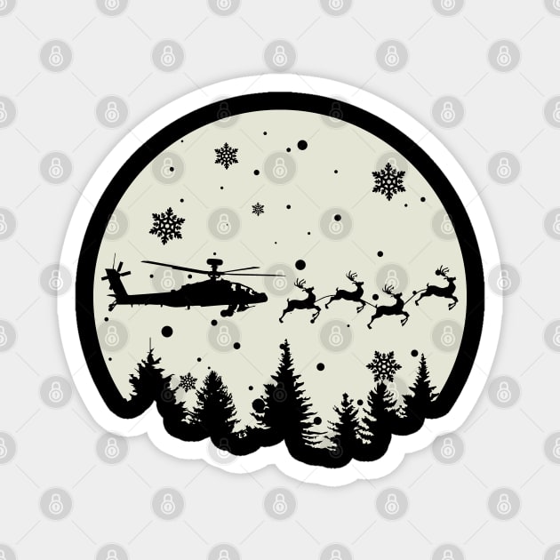 Gun Pilot - AH-64 Apache Reindeer Magnet by Aviation Designs