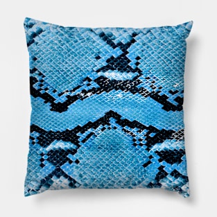 Blue Snake Skin Pattern Pillow