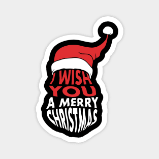 I wish you a Merry Christmas lettering Magnet