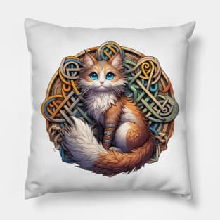 Funny Viking Warrior Cat Norse Mythology Anime Pillow