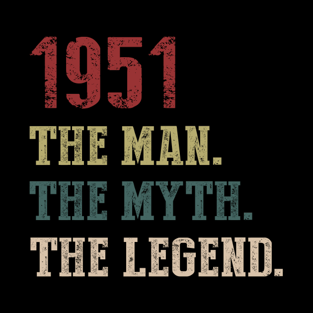 Vintage 1951 The Man The Myth The Legend Gift 69th Birthday by Foatui