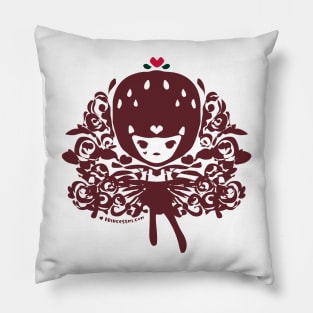 whimsical strawberry girl Pillow