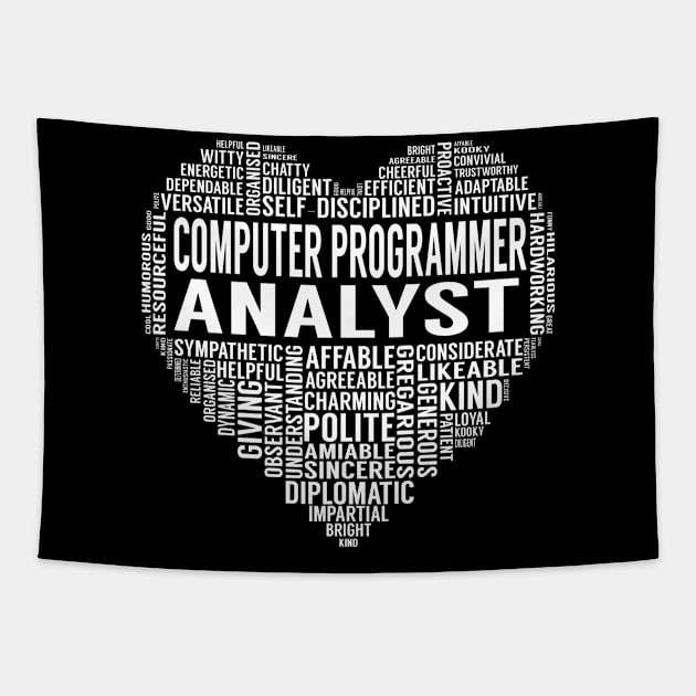 Computer Programmer Analyst Heart Tapestry by LotusTee