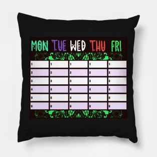 SCHOOL TIMETABLE STUDENT PLAN Pillow