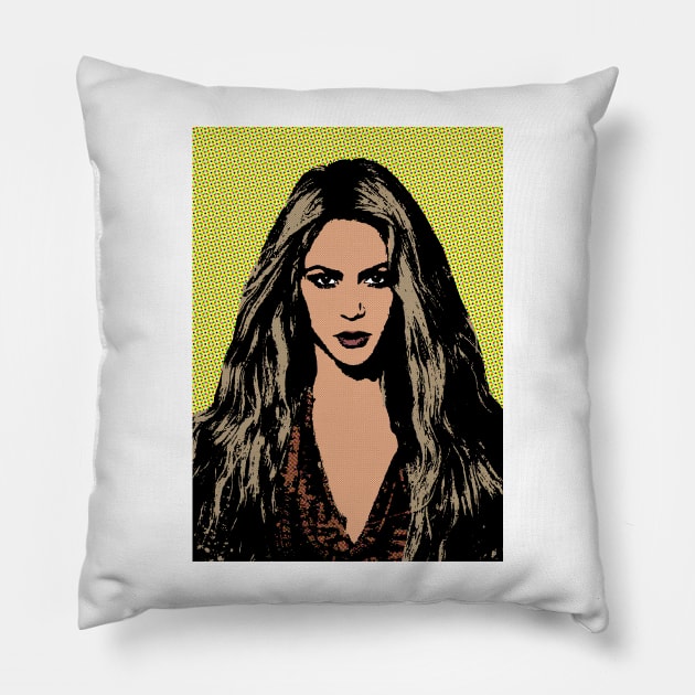 Shakira style pop art Pillow by soundofpopart