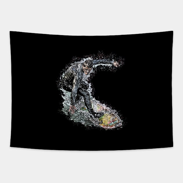 Fractal Tattoo Surfer Tapestry by Webdango