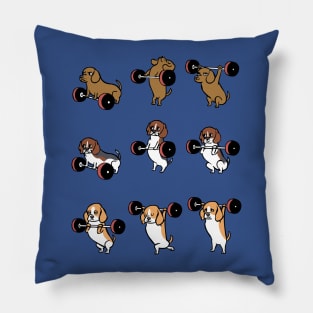 Olympic Lifting Beagles Pillow