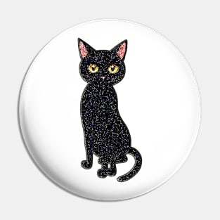 Crystal Black Cat Pin