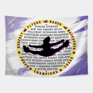 Purple Yellow Cheer with background Tapestry