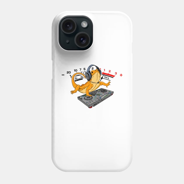 Bearded Dragon DJ Gift Djing VU Meter Level Phone Case by HiDearPrint