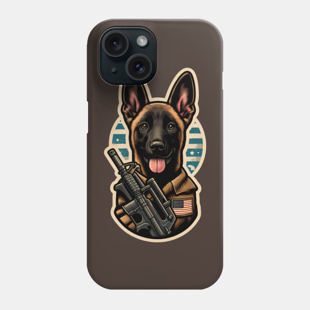 Belgian Malinois Soldier Phone Case by k9-tee