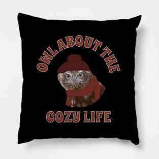 Cozy Owl Pun Pillow