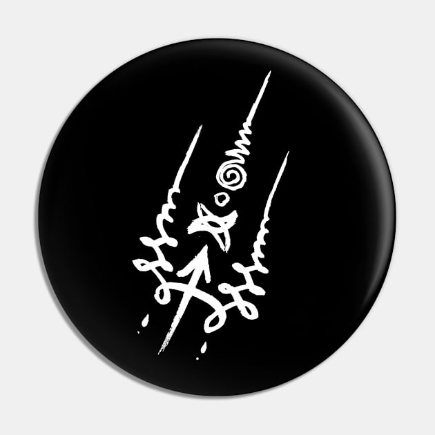 Unique Zodiac Unalome Saggitarius Birthday Minimalistic Zen Goth Pin by Whimsical Splendours