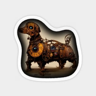 Dachshund Surreal Steampunk Artwork, Dog Lover Magnet