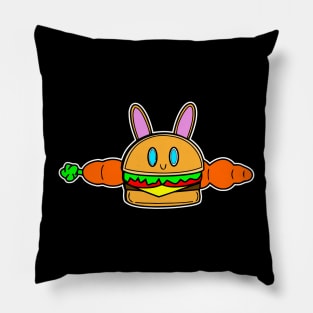 Cute Kawaii Bunny Rabbit Carrot Cheeseburger Pillow