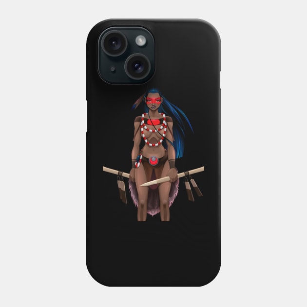 Indian beautiful warrior Phone Case by Mako Design 