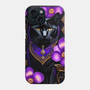 Gothic Black Cat Lost in Elegance Phone Case