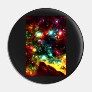 Glowing Multicolored Galaxies Nebula - Astronomer Gift Pin