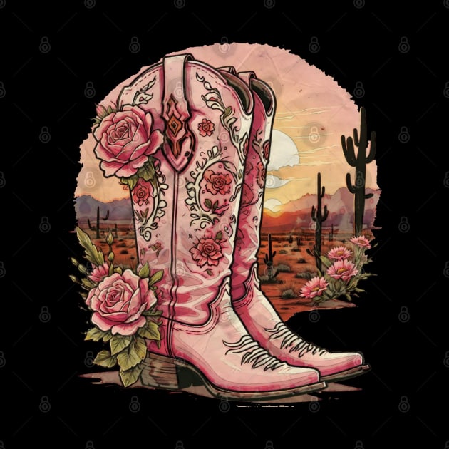 Cowgirl boots style, Expressing Your Inner Cowgirl with Unique Cowgirl Boots Art by Collagedream