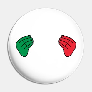 Talking hand gestures in flag colors Pin