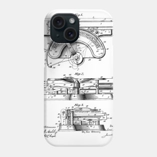 TYPEWRITER VINTAGE PATENT DRAWING Phone Case