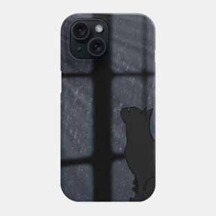 cat look to the rain Phone Case