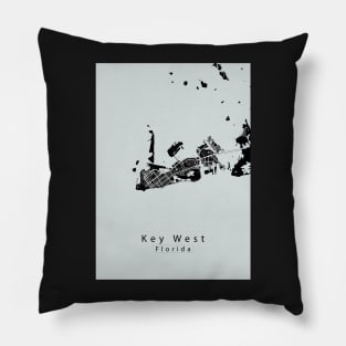 Key West Florida Island Map Pillow