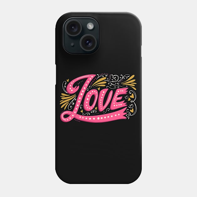 love- valentines day-big lettering Phone Case by Frispa