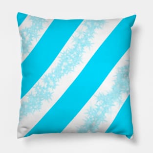 Blue watercolor glitter stripes art Pillow