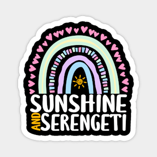 Sunshine and Serengeti Cute Rainbow Gift for Womens Kids Girls Magnet