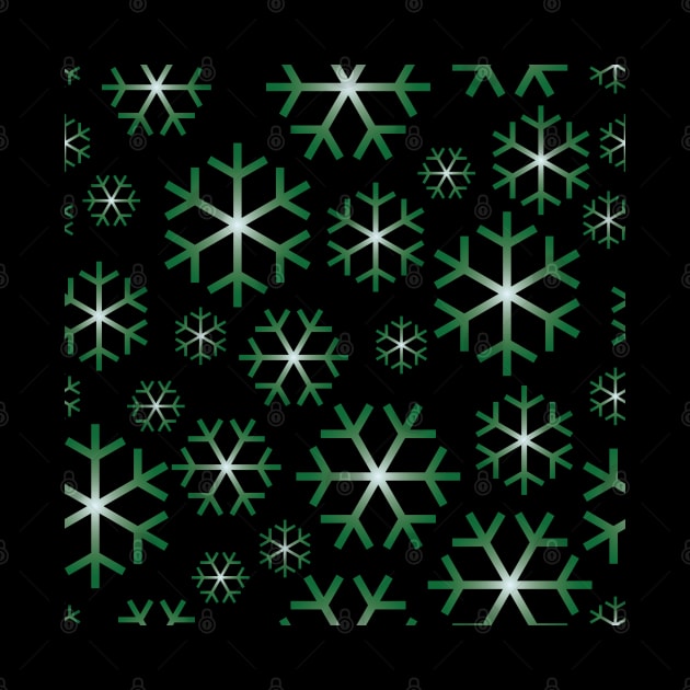 Green Christmas Snowflakes Pattern by inotyler