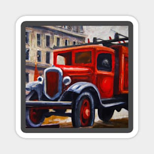 Vintage Red Truck Magnet