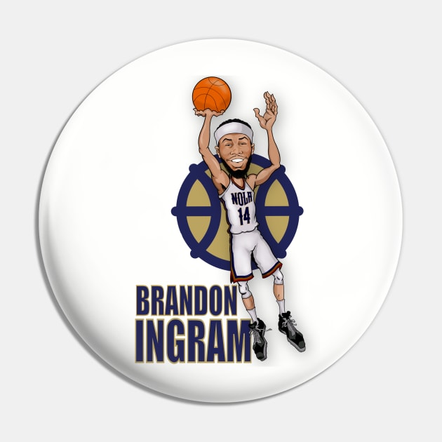 Brandon Ingram Pelicans Caricature Shirt Pin by Lawless Designs