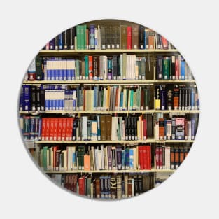 Books on A Bookshelf in the Library Pin