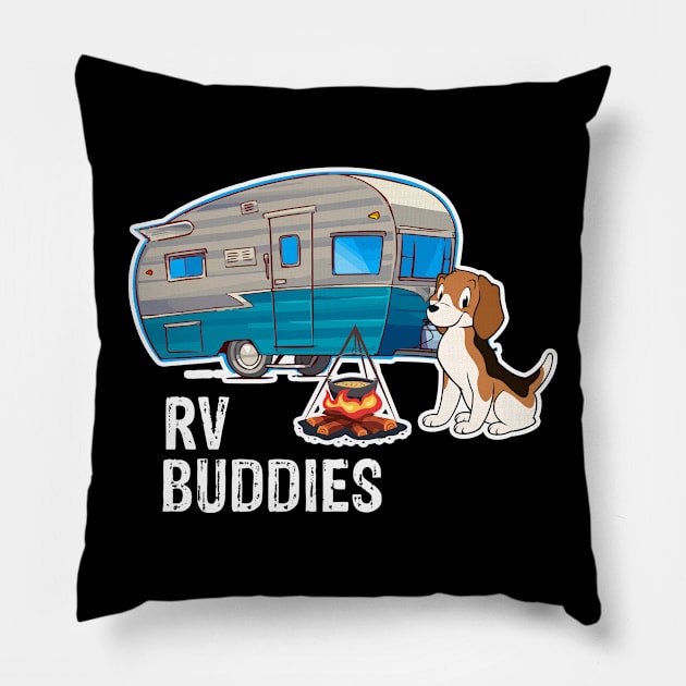 Beagles Dog Rv Buddies Pet Lovers Funny Camping Camper Pillow by franzaled