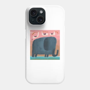 Elephant with pesky birds Phone Case