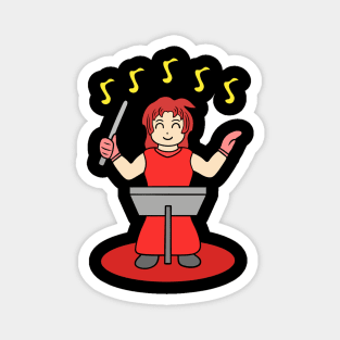 Cute music conductor girl Magnet