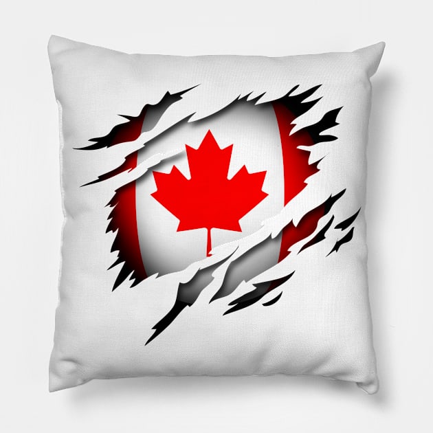 Canada in the heart Pillow by HappyGiftArt