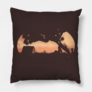 Bigfoot At A Campfire Pillow