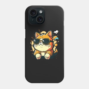 Cute Cat wearing sunglasses Phone Case