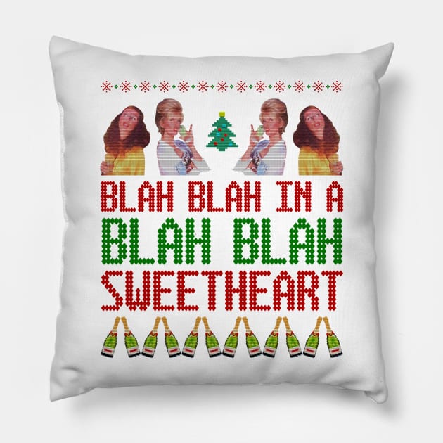 AbFab Ugly Christmas — Blah Blah In a Blah Blah Pillow by chaxue