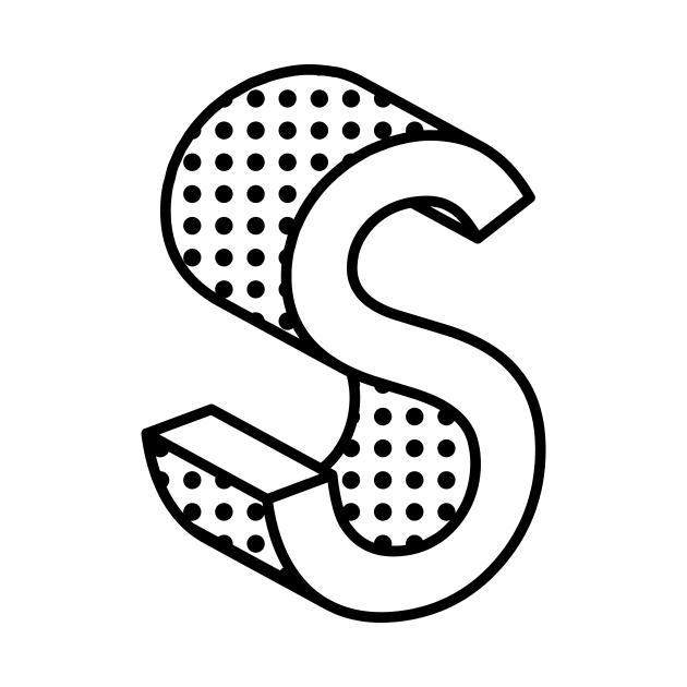 3D Ben Day Dot Isometric Letter S by murialbezanson