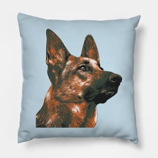 German Shepherd Illustration Pillow