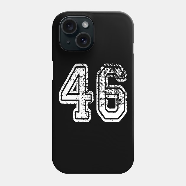 Number 46 Grungy in white Phone Case by Sterling