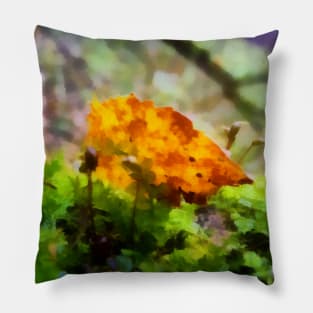 An Autumn leaf in the forest Pillow