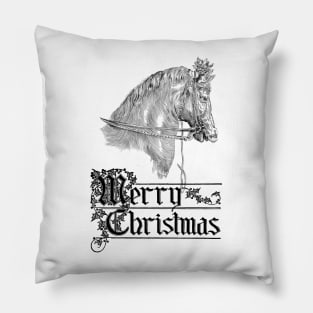 Merry Christmas with Dressage Horse Pillow