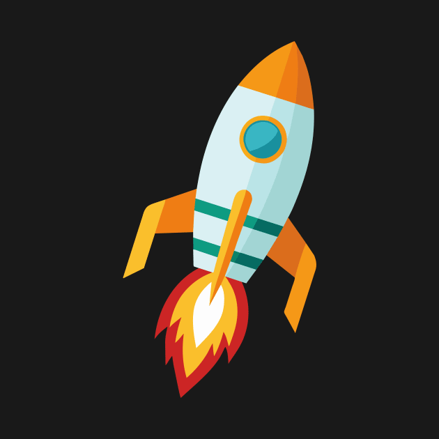 Retro Rocket Blast Off by Salaar Design Hub