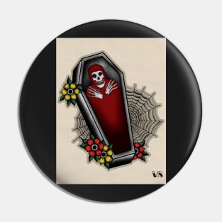 Crimson Ghost Coffin Pin