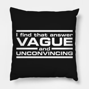 Vague Answer (white) Pillow