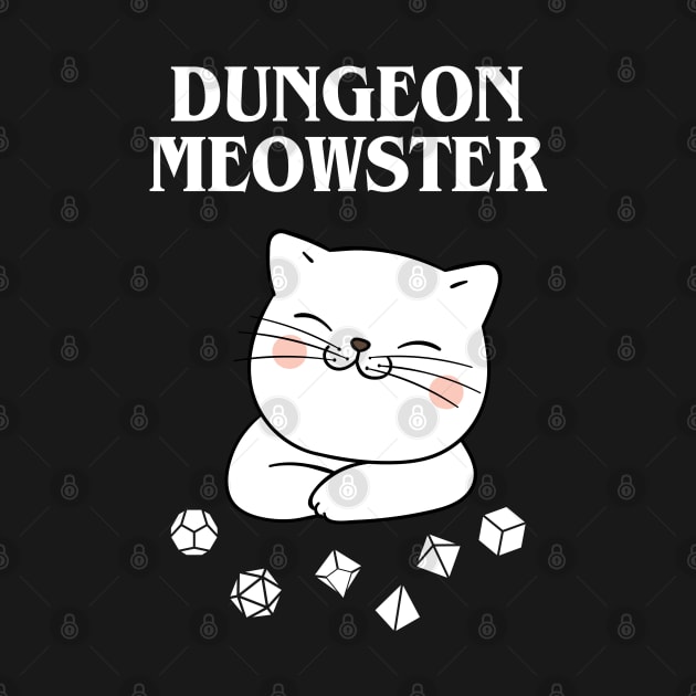 Dungeon Meowster Kitten with Polyhedral Dice Set by pixeptional